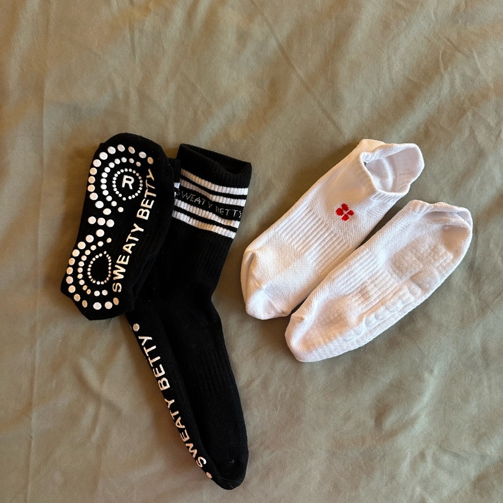 Sweaty Betty Black Grippy Crew Socks - Women's Athletic Socks
